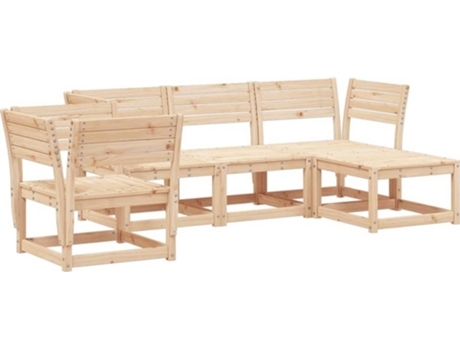 Conjunto 5 de sofás de jardín VIDAXL madera maciza de pino