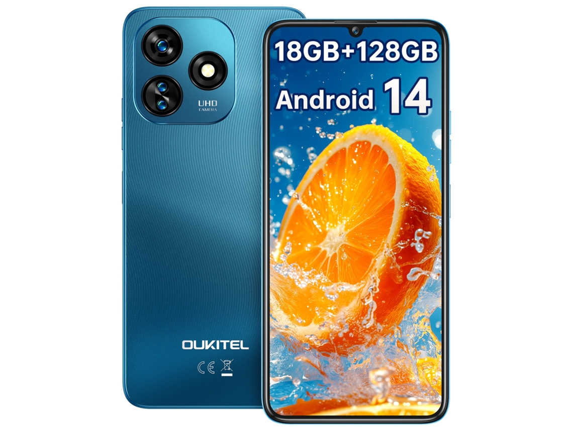 Smartphone Oukitel C51 18 Gb 128 Gb 6.8" Hd+ Pantalla 90hz Batería 5150mah Cámara 13mp Face Id Azul