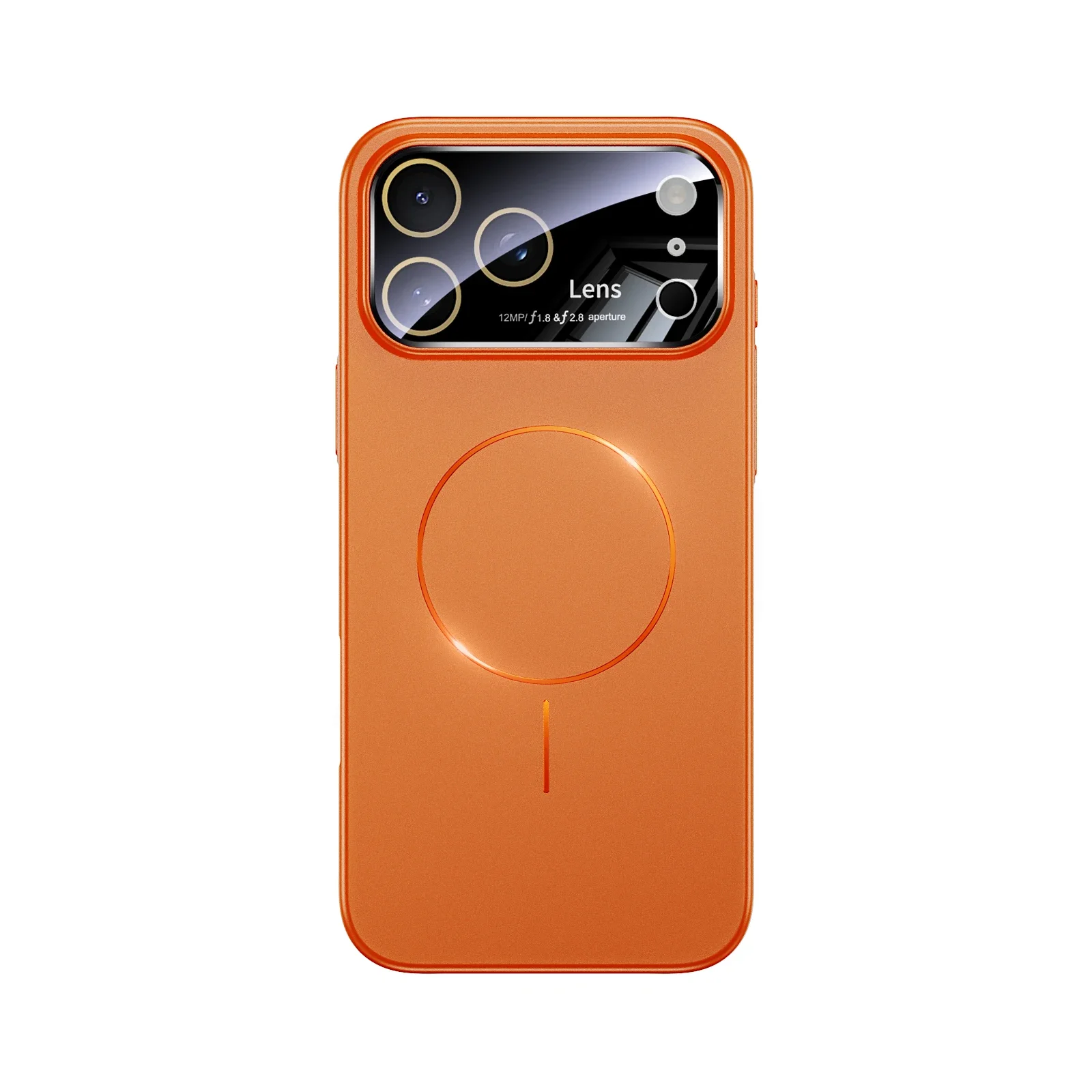 (naranja, Iphone 16 Pro) Funda De Protección De Lente, Material De Pc Táctil, Funda De Carga Inalámbrica De Succión Magnética