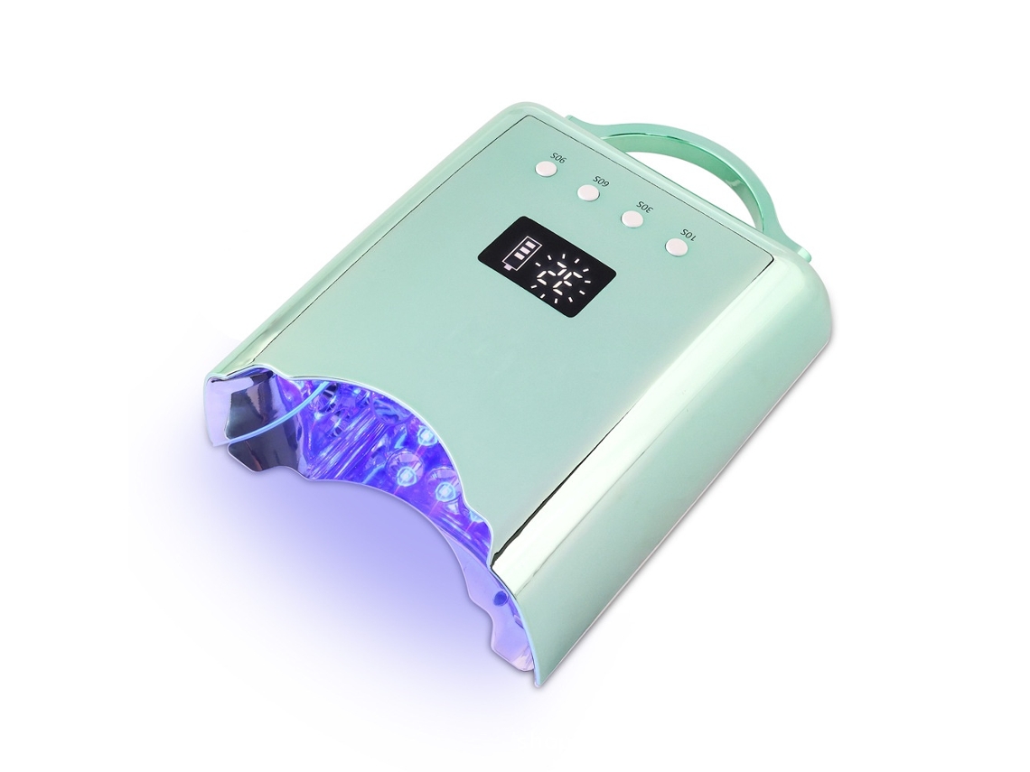 Lámpara De Curado De Uñas Recargable De 78 W Con Temporizador Y Sensor Automático (pantalla Lcd De 4 Dígitos) - Verde