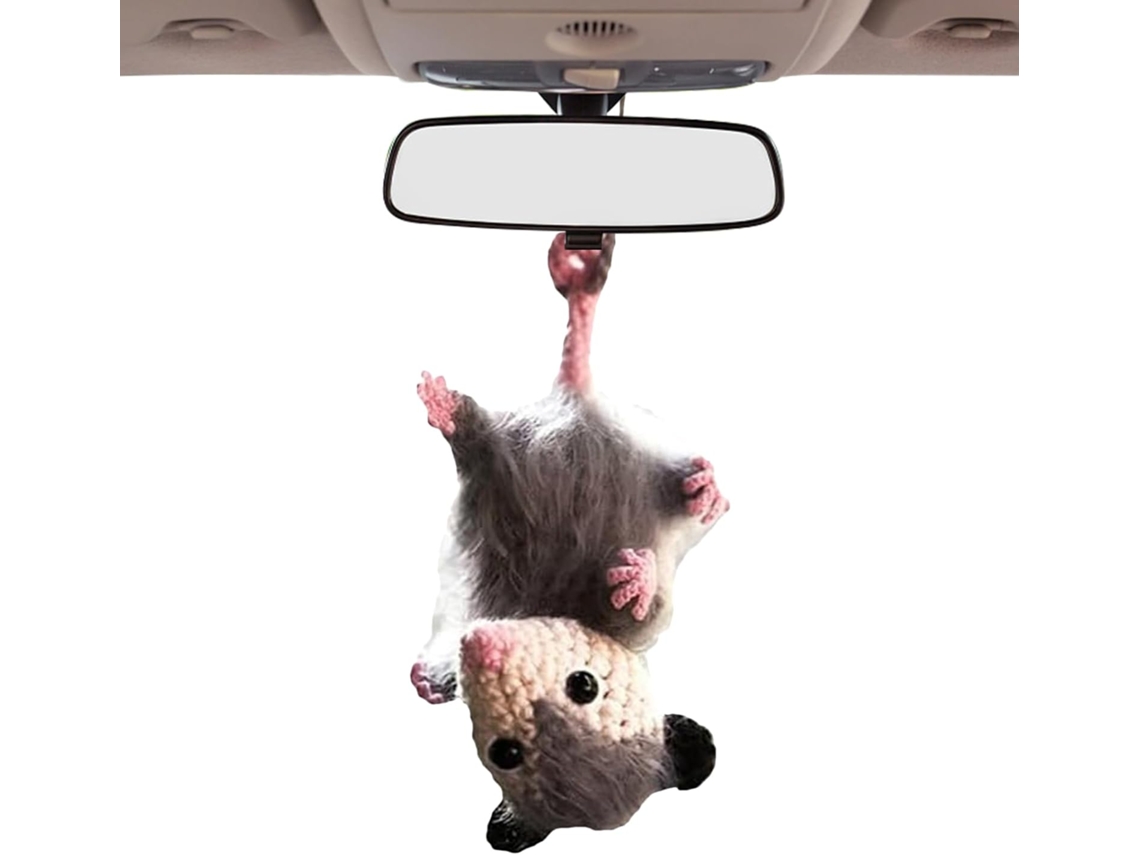 Adorno Para Coche Con Forma De Ratón, Figura Artística En Resina Pintada A Mano.