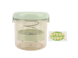 Colador De Yogur Griego Con Tapa De Malla Fina, Casero, Grueso Y Práctico, Verde Y Redondo.
