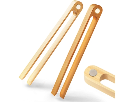 Pinzas magnéticas de bambú para tostadora: 22cm Pinzas de madera para tostadora de cocina | Accesorio de cocina moderno, ecológico y que ahorra esp...