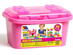 Blocs de Construcción MOLTO Box Blocos 35 Pcs Rosa (Edad Mínima: 1 Año - 35 Piezas)