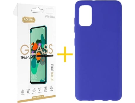 Kit Funda + Protector de Pantalla Samsung Galaxy A51 5G ACCETEL Liso (Azul)