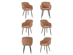 Sillas De Comedor Goeurvant 711(pack De 6, Naranja, Chenilla)