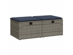Conjunto de 2 sofás de jardín con cojines Mimbre/Gris Acacia EXCLUSIVO MAISON