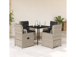 Juego de comedor de jardín de 5 piezas DKD Home Decor con cojines gris claro