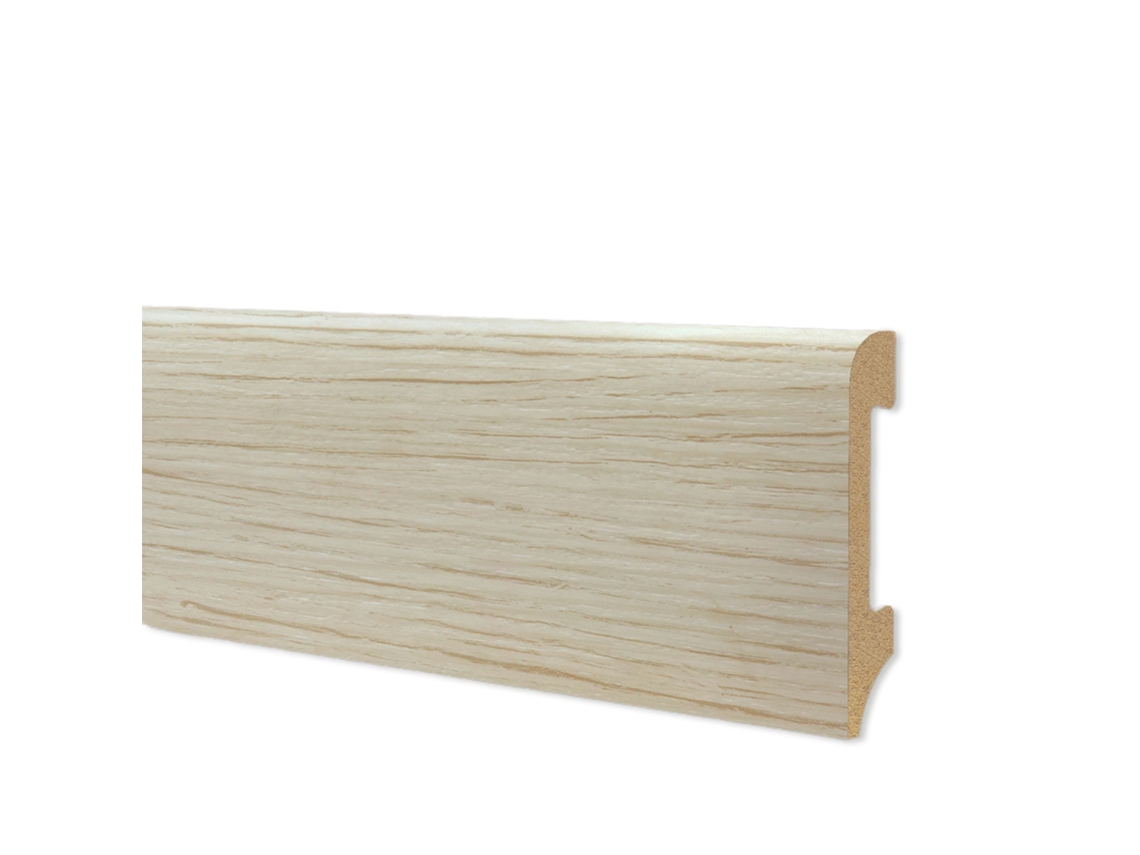 Rodapié Bc Cepillado En Polímeros Hi-Tec Equalwood 75X14Mm Aluminio Blanco Negro Etc. Roble Blanco ETERNAL PARQUET