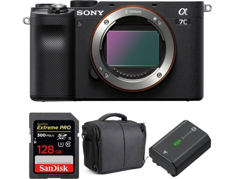 Kit Cámara SONY Alpha a7C + SanDisk 128 GB + Batería + Bolsa (Full-Frame)