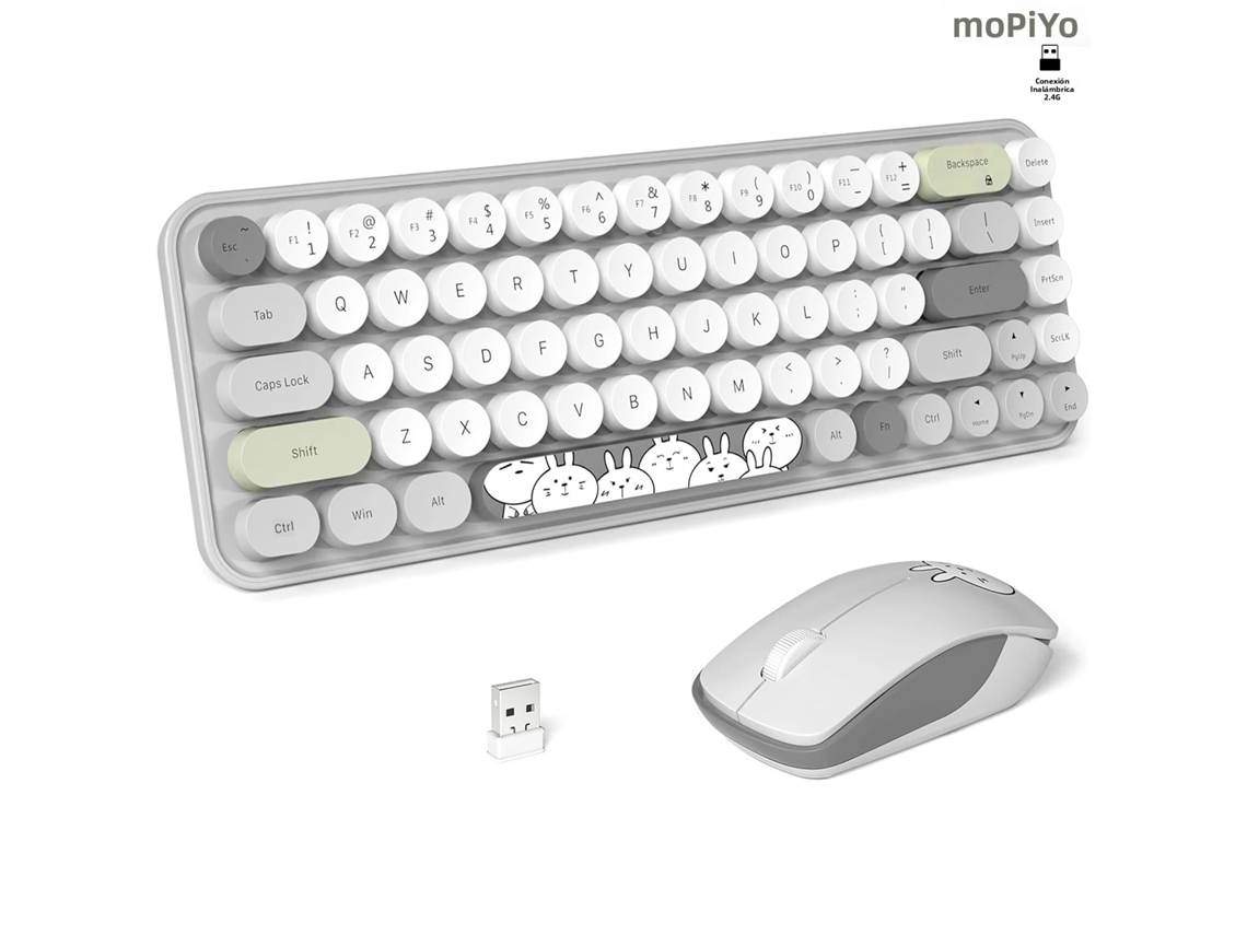 Combo De Teclado Y Mouse Inalámbricos Silenciosos De 2.4g (gris), Diseño De 68 Teclas, Funciones Multimedia