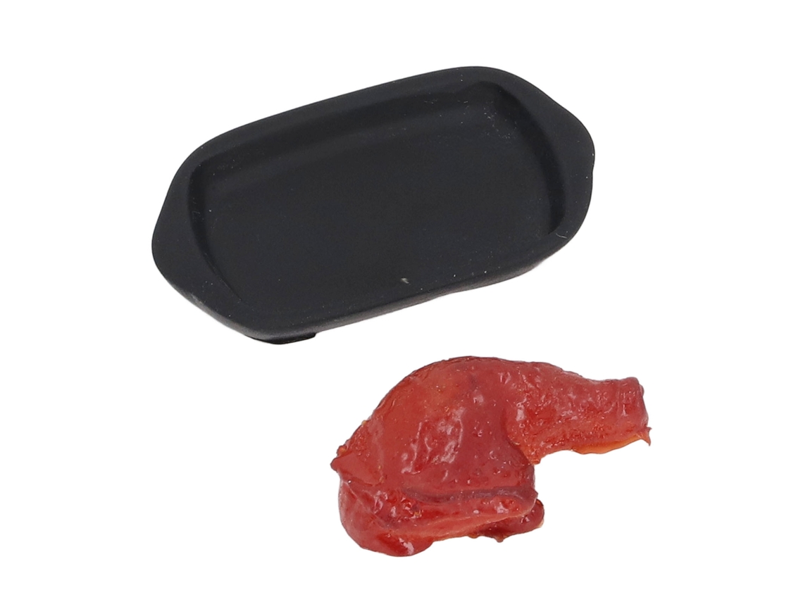 Conjunto 20 Peças Comida Miniatura Coxa Frango Prato Resina Decoração Casinha Boneca