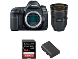 Kit Cámara CANON EOS 5D Mark IV + EF 24-70mm f/2.8L II USM + SanDisk 64 GB + Batería (Full-Frame)