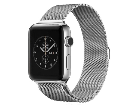 Correa de reloj inteligente para Apple Watch de 38 mm con pulsera magnética de acero inoxidable con lazo milanés (plata)