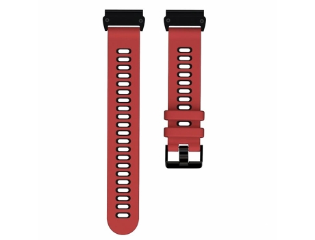 Correa para Garmin Fenix 7 Correa de reloj de liberación rápida de silicona bicolor Rojo Negro VENISYMLIS