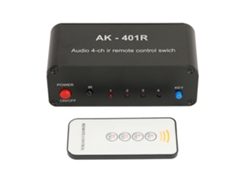 Conmutador Rca De 4 Vías, Multifuncional, 4 Entradas Y 1 Salida, Selector Estéreo Rca Con Control Remoto Ir Para