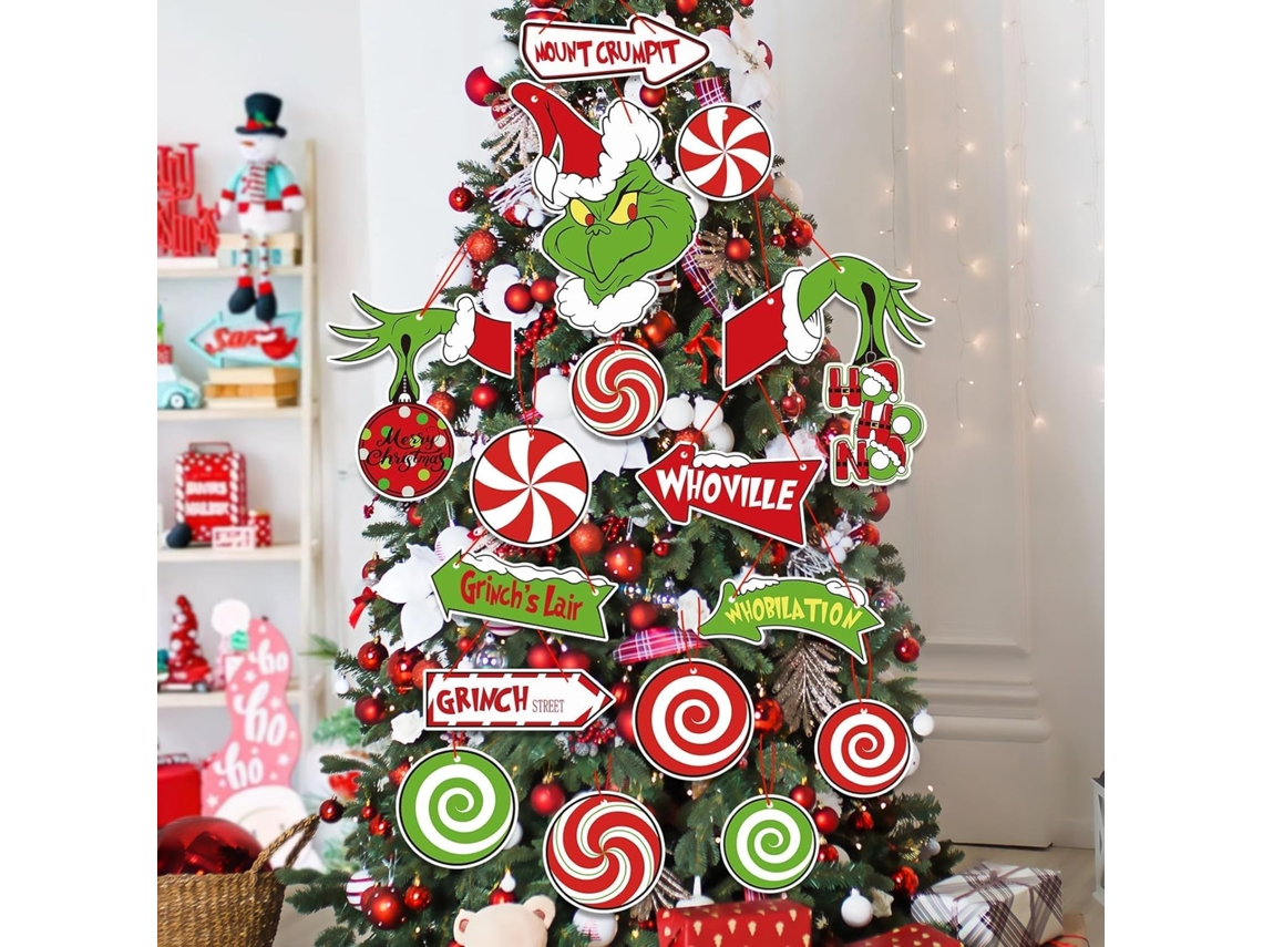 21 Adornos Navideños Colgantes – Recortes de Ladrones de Papel para Árbol de Navidad, Pared, Puerta y Decoración de Fiestas