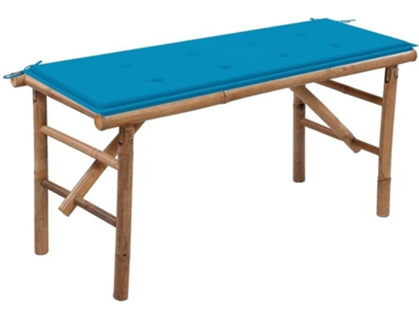 Banco de jardín VIDAXL Azul Bambú (118x38x45 cm)