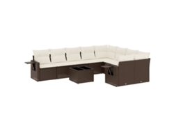 Maison Exclusive - Set De Sofás De Jardín 10 Pzas Y Cojines Ratán Sintético Marrón
