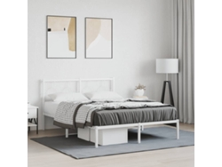 Estructura Cama Sin Colchón Con Cabecero Metal Blanco 140x200cm