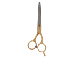 Tijeras profesionales para cortar el cabello 2026, ideales para barberías y salones de belleza, con hojas doradas y dientes planos.