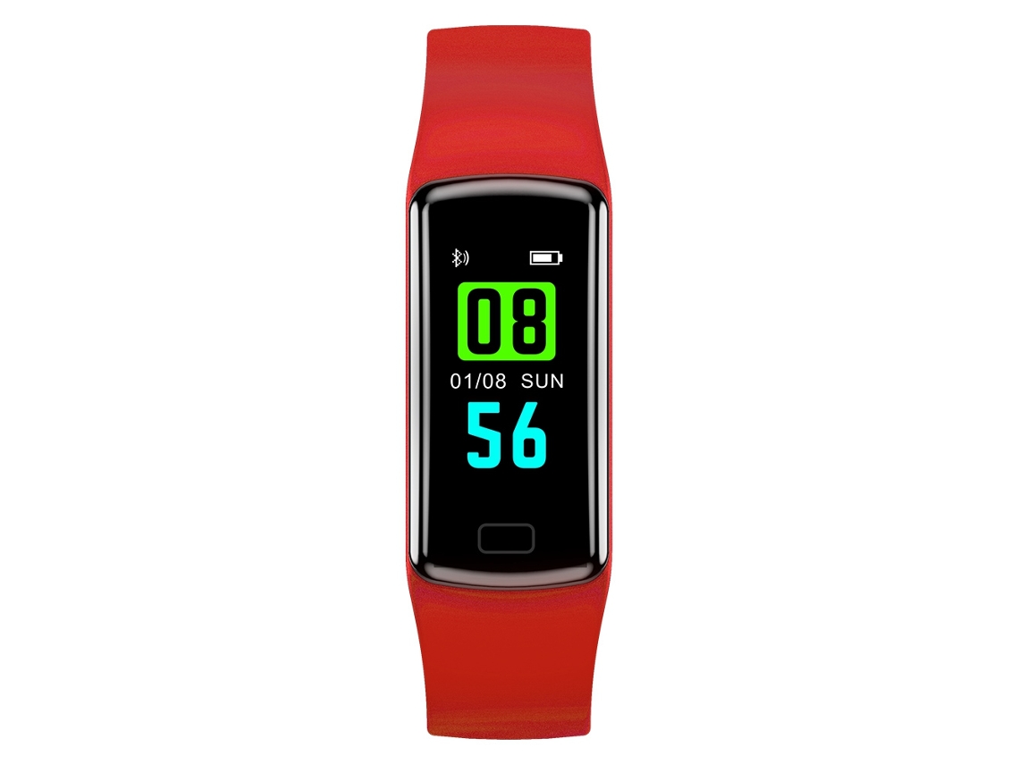 Pulsera Inteligente Con Monitor De Frecuencia Cardíaca, Seguimiento De Sueño Y Fitness, Bluetooth, Color Rojo