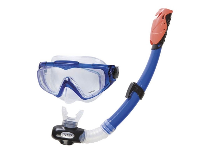 Conjunto INTEX Gafas Silicona + Tubo Respirador (Talla Adulto - Azul)