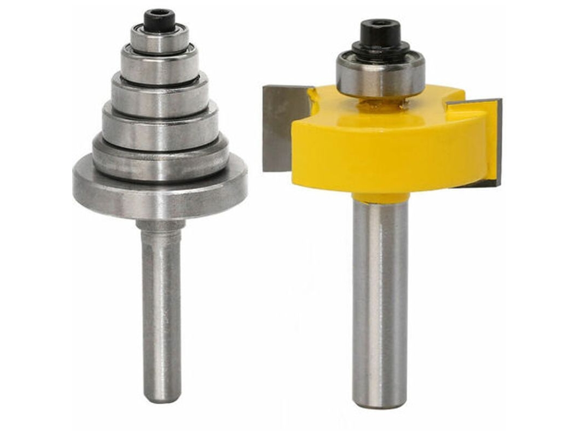 Fresa rotativa con 6 rodamientos, 8 mm, profundidad variable, herramienta para trabajar la madera
