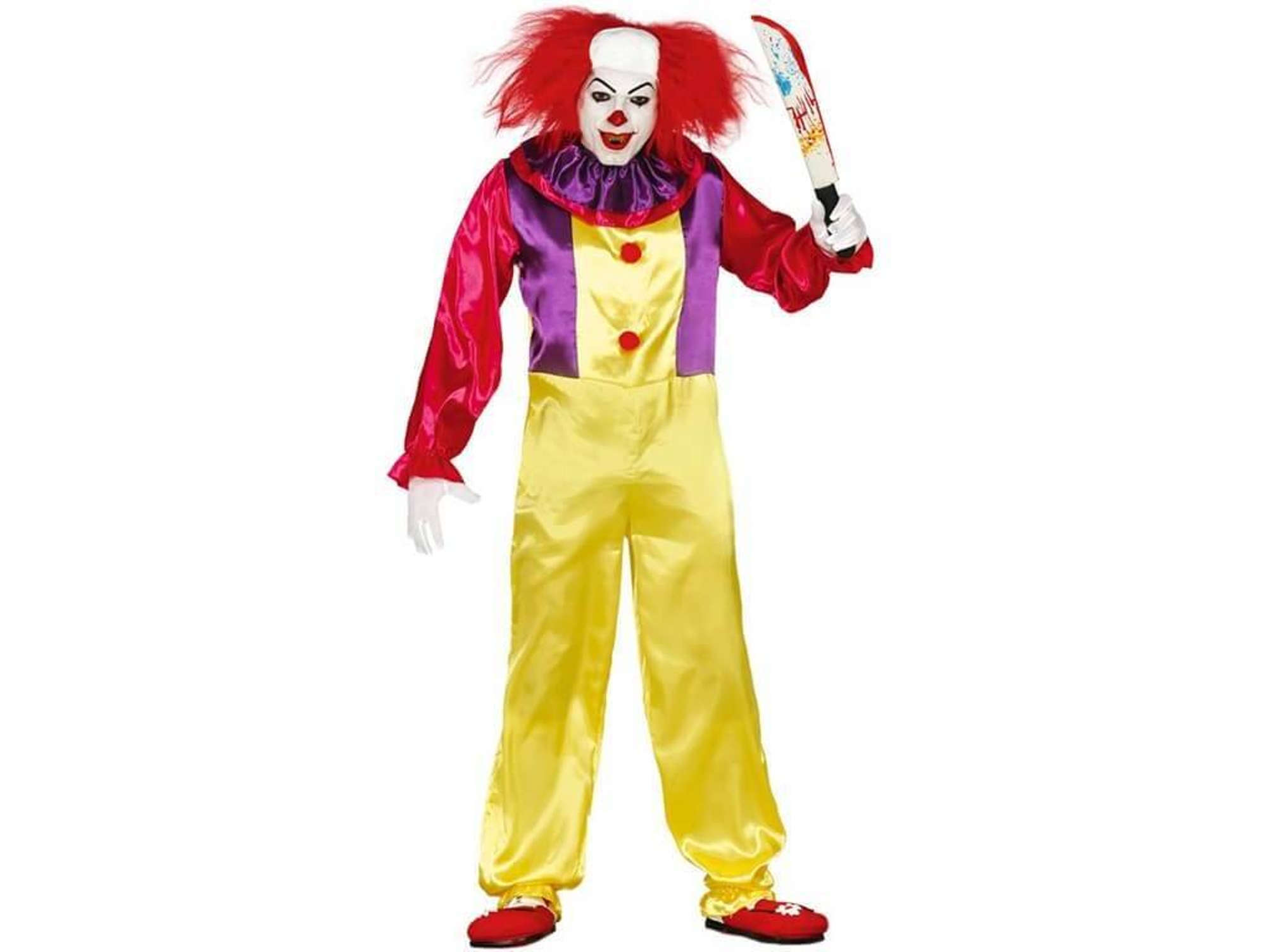 Disfraz de Hombre DISFRAZZES Payaso Asesino Amarillo (Talla: M)