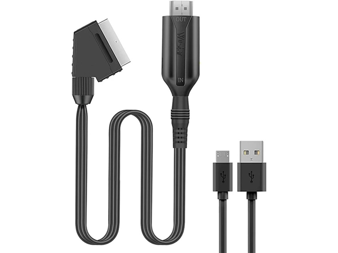 Convertidor de euroconector a HDMI, convertidor de euroconector a HDMI 1080p60hz, adaptador de vídeo, escalador para TV HD, DVD, Xbox, PS3, Blu-ray, Bestvite