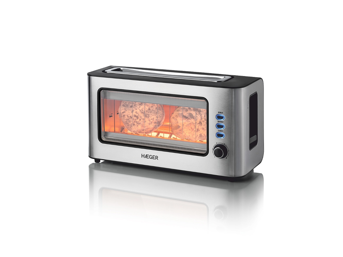 Tostadora de Ventana HAEGER Window - 1 Apertura Extra Ancha, 1000W, 6 Temperaturas, Acero Inoxidable