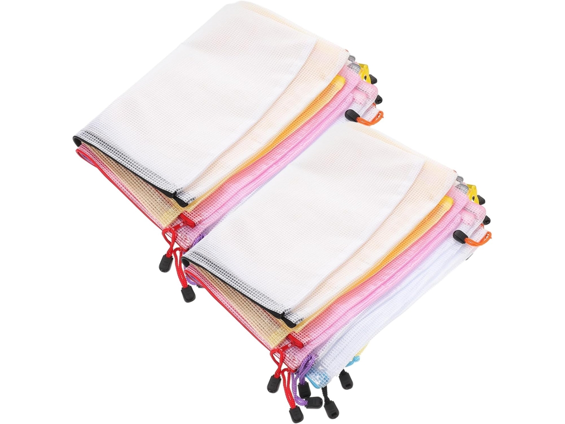 Bolsas Transparentes Con Cremallera De 16 Piezas, Malla De Pvc Gruesa, Impermeables, Gran Capacidad, Coloridas.