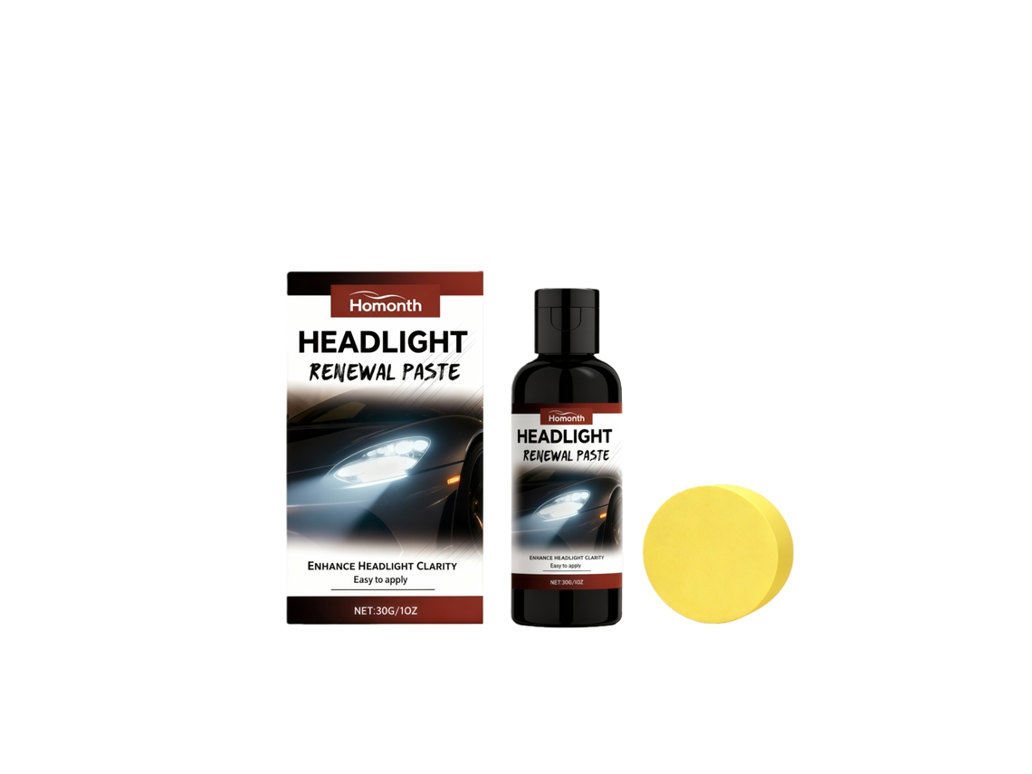Crema limpiadora para faros de coche para un brillo intenso.