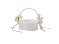 Cesta Romántica, Elegante Y Ligera Para La Novia, Tejida A Mano, Con Pétalos, 5798