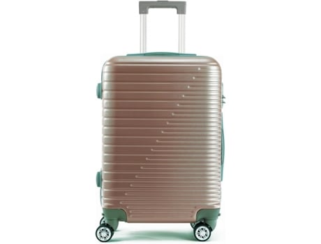 Maleta Para Cabina Equipaje De Mano Viajar En Avión Rigida Viaje 4 Ruedas 360º Giratorias Color Oro Rosa Oferta (55X35X22Cm) DED