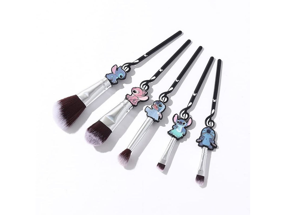 Set De 5 Brochas De Maquillaje Con Temática De Stitch Interstellar Baby: Regalo Ideal Para Mujeres Y Niñas.