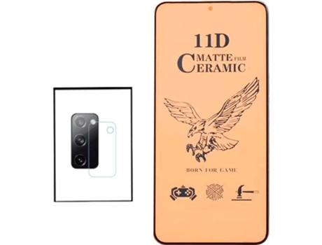 Kit Cristal Templado Ceramic Glass Full Cover Samsung Galaxy S20 FE PHONECARE y Protector de Cámara