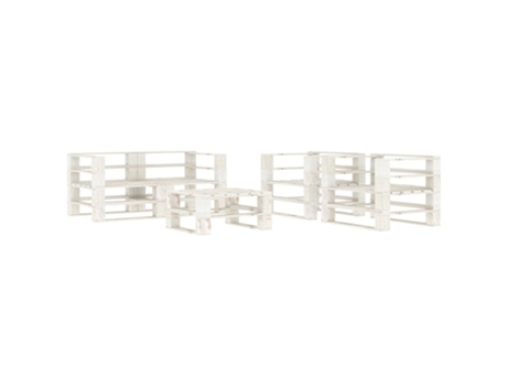 Conjunto 5 de muebles de palets para jardín VIDAXL madera blanco