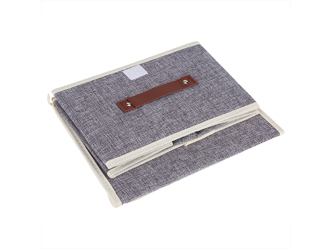 Caja De Tela Para Guardar Ropa Con Asa Y Cierre De Velcro - Gris