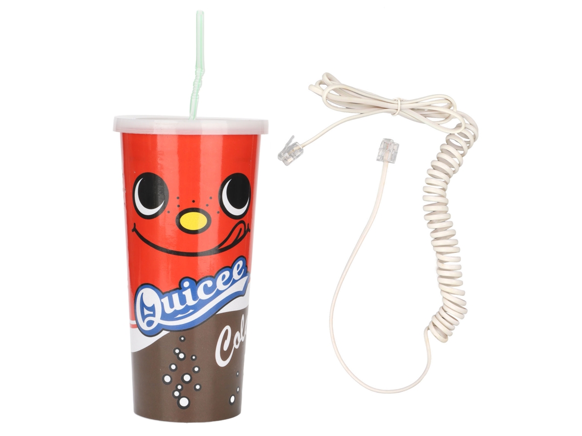 Teléfono De Escritorio Con Cable Decorativo Con Forma De Vaso De Coca-cola De Dibujos Animados Para El Hogar/oficina, Llamadas Hd, Rojo.
