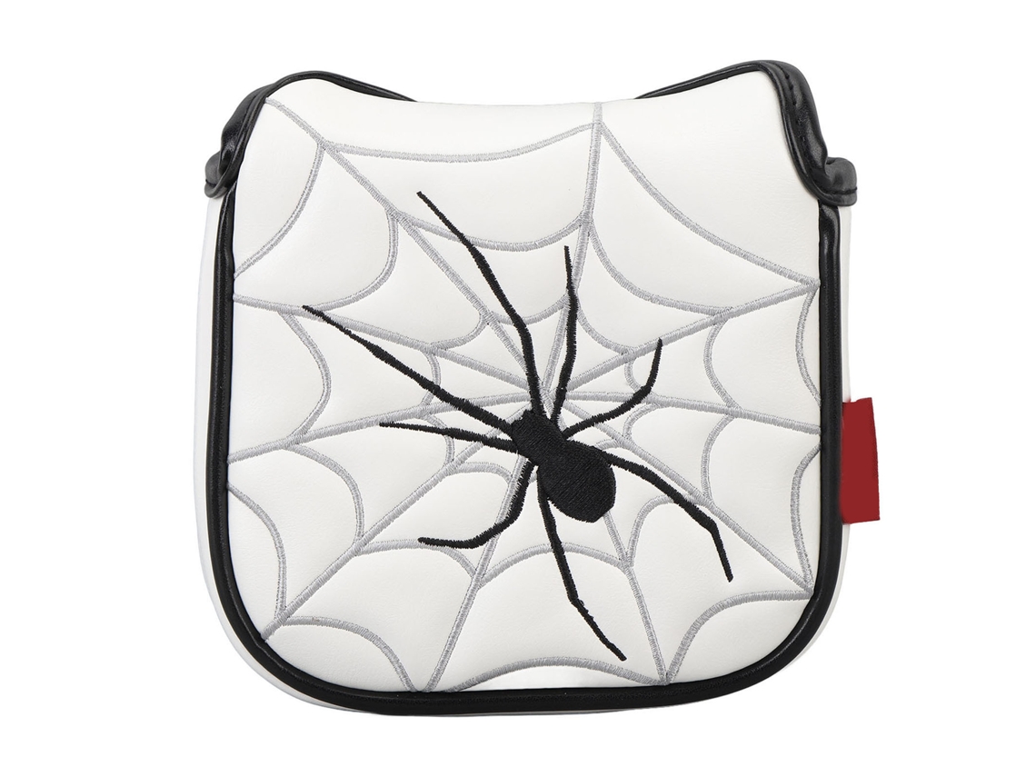 2026-funda Para Putter Con Patrón De Araña Bordado, Lining De Plush Suave, Impermeable, Pu, Blanca
