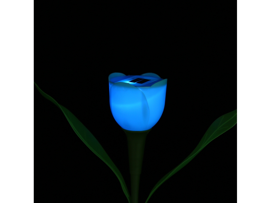 Lámpara LED de jardín con forma de tulipán y energía solar
