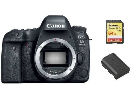 Cámara Reflex CANON EOS 6D II + Tarjeta SD 64GB + Batería LP-E6N (Full Frame)