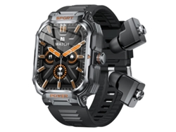 Reloj inteligente militar para hombre con auriculares TWS, Bluetooth, llamadas, monitor de actividad física para deportes al aire libre, Bestvite