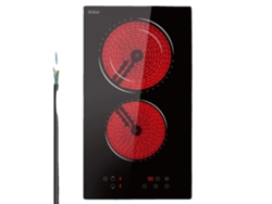 Placa de cocción vitrocerámica, 3200 W, 2 zonas de cocción, control táctil, 29 x 52 x 4,4 cm, 220 V OEM