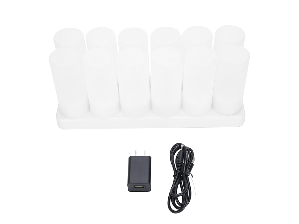 Vela Electrónica Led Recargable Sin Llama Para Decoraciones De Cumpleaños Y Bodas.