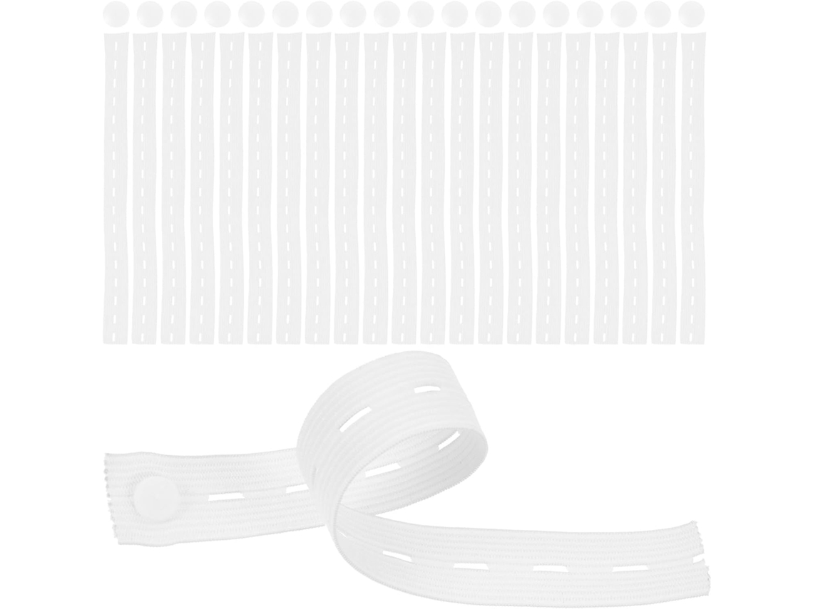 Paquete 50 Correas Blancas Nailon Guardar Botón Ojales Longitud Ajustable Duraderas Armarios Cajones Ropa