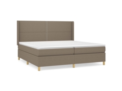 Maison Exclusive - Cama Box Spring Con Colchón Tela Gris Taupe 200x200 Cm