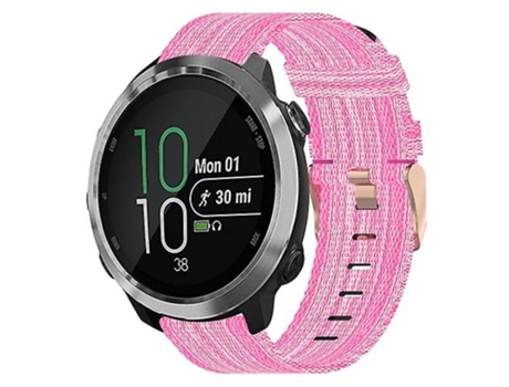 Correa para reloj Garmin Forerunner 645 Music de nailon rosa de 20 mm VENISYMLIS