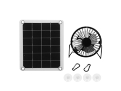 Kit de panel solar de 10 W con ventilador y dos puertos USB para gallinero y granja al aire libre (sin marca)